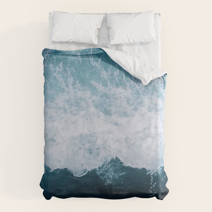 Abstract Wild Waves â Minimalism and Ocean Textures Duvet Cover Gallery Image 1