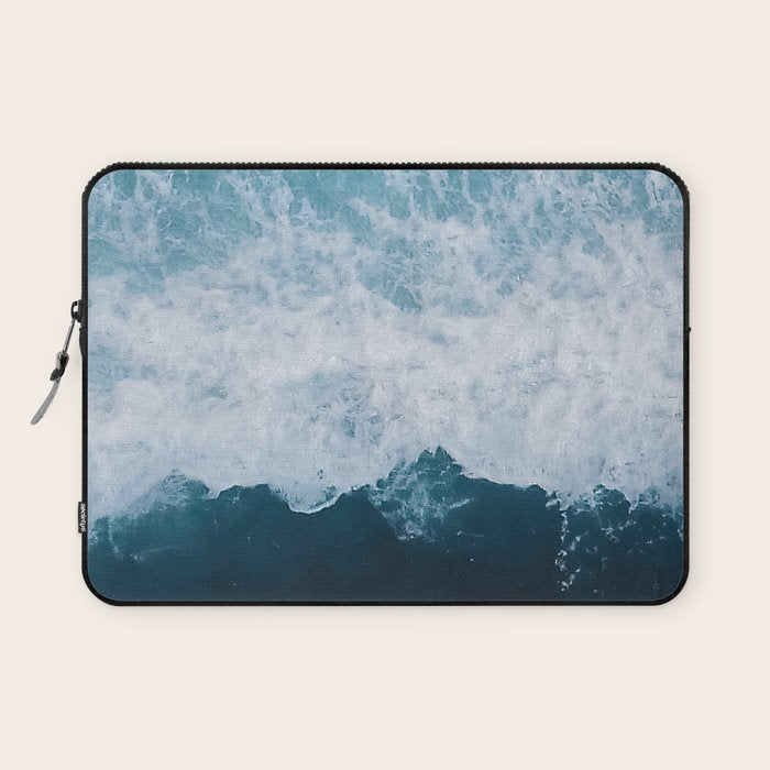 Abstract Wild Waves â Minimalism and Ocean Textures Laptop Sleeve Gallery Image 1