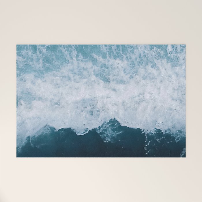 Abstract Wild Waves â Minimalism and Ocean Textures Welcome Mat Gallery Image 1