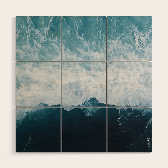 Abstract Wild Waves â Minimalism and Ocean Textures Wood Wall Art Gallery Image 1