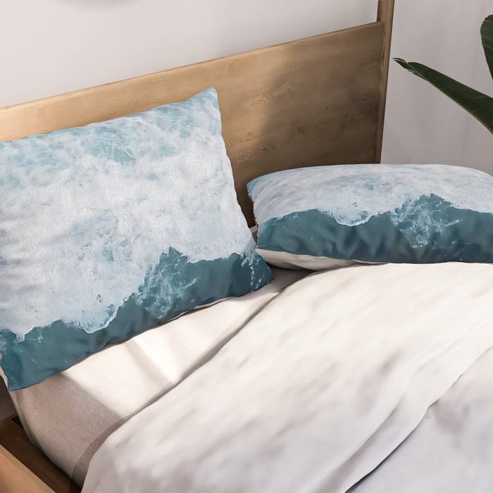 Abstract Wild Waves â Minimalism and Ocean Textures Pillow Sham Gallery Image 2