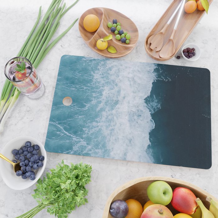 Abstract Wild Waves â Minimalism and Ocean Textures Cutting Board Gallery Image 2