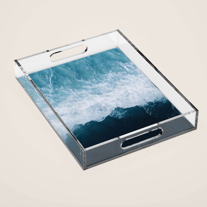 Abstract Wild Waves â Minimalism and Ocean Textures Acrylic Tray Gallery Image 1