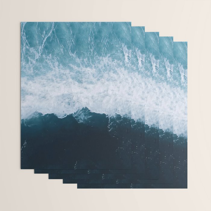 Abstract Wild Waves â Minimalism and Ocean Textures Wrapping Paper Gallery Image 3