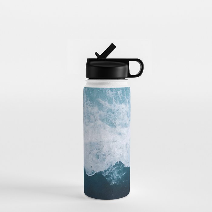 Abstract Wild Waves â Minimalism and Ocean Textures Water Bottle Gallery Image 1