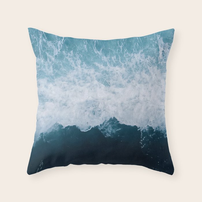 Abstract Wild Waves â Minimalism and Ocean Textures Throw Pillow Gallery Image 6