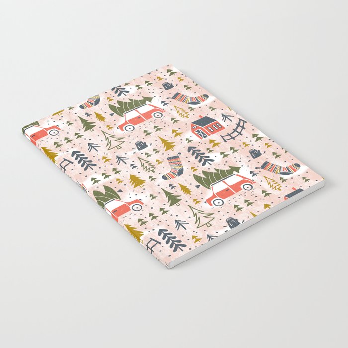 Home For The Holidays Blush Pink Christmas Notebook Gallery Image 1