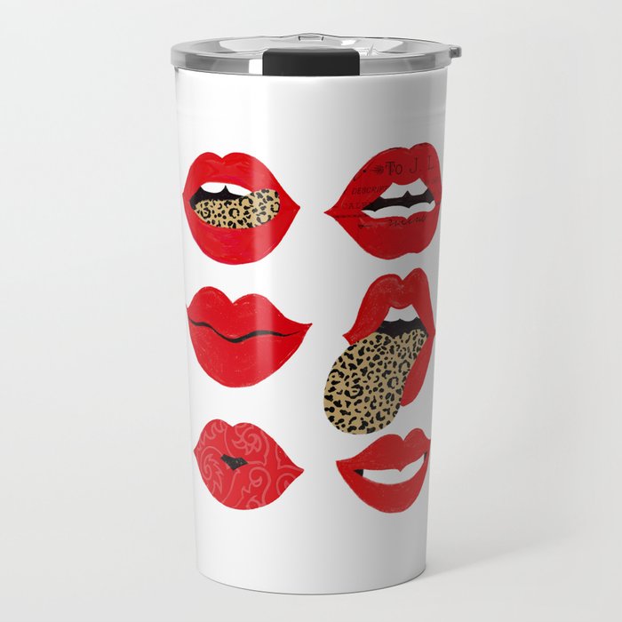Leopard Lips of Love Travel Mug Gallery Image 1