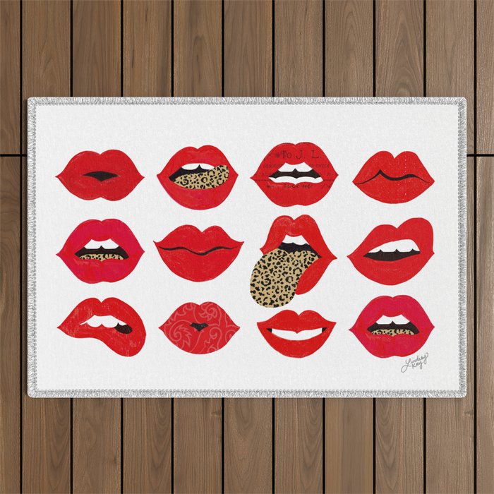 Leopard Lips of Love Outdoor Rug Gallery Image 1