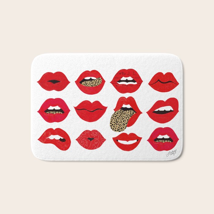 Leopard Lips of Love Bath Mat Gallery Image 1