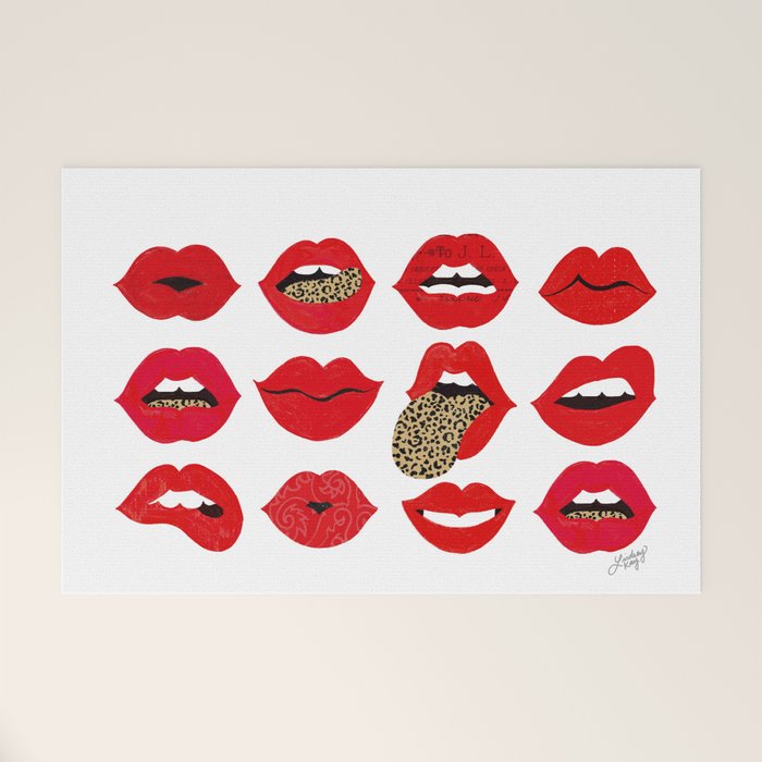 Leopard Lips of Love Welcome Mat Gallery Image 1