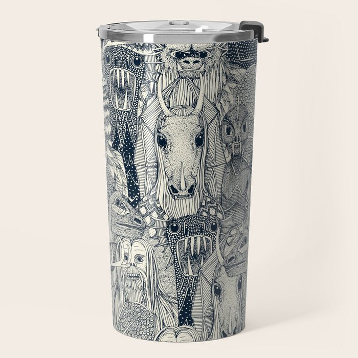 cryptid crowd indigo pearl Travel Mug Gallery Image 2