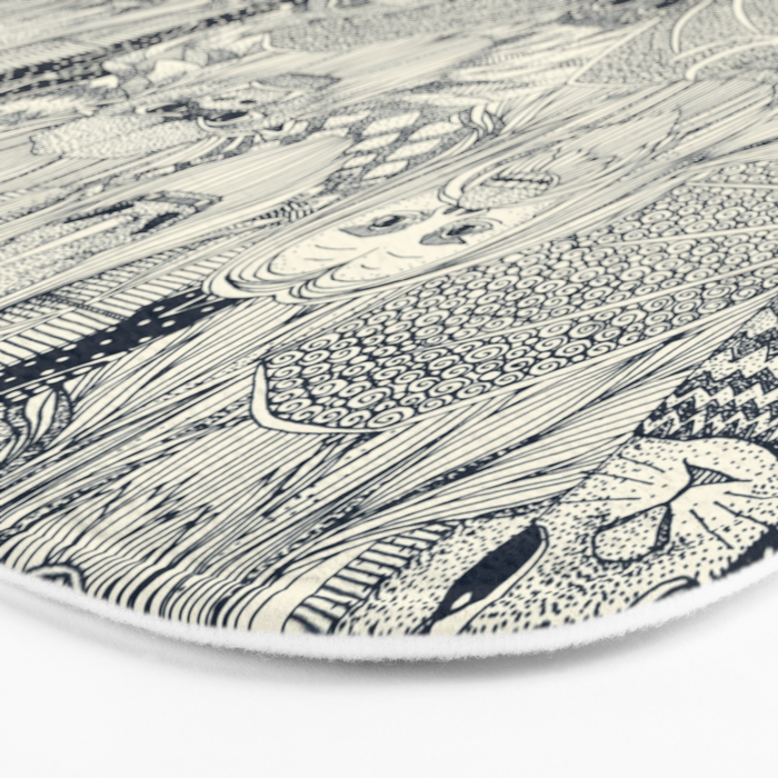 cryptid crowd indigo pearl Bath Mat Gallery Image 3