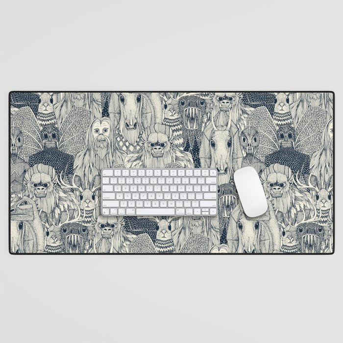 cryptid crowd indigo pearl Desk Mat Gallery Image 1