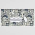cryptid crowd indigo pearl Desk Mat Gallery Image 1