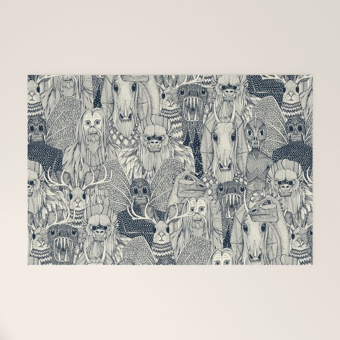 cryptid crowd indigo pearl Welcome Mat Gallery Image 1