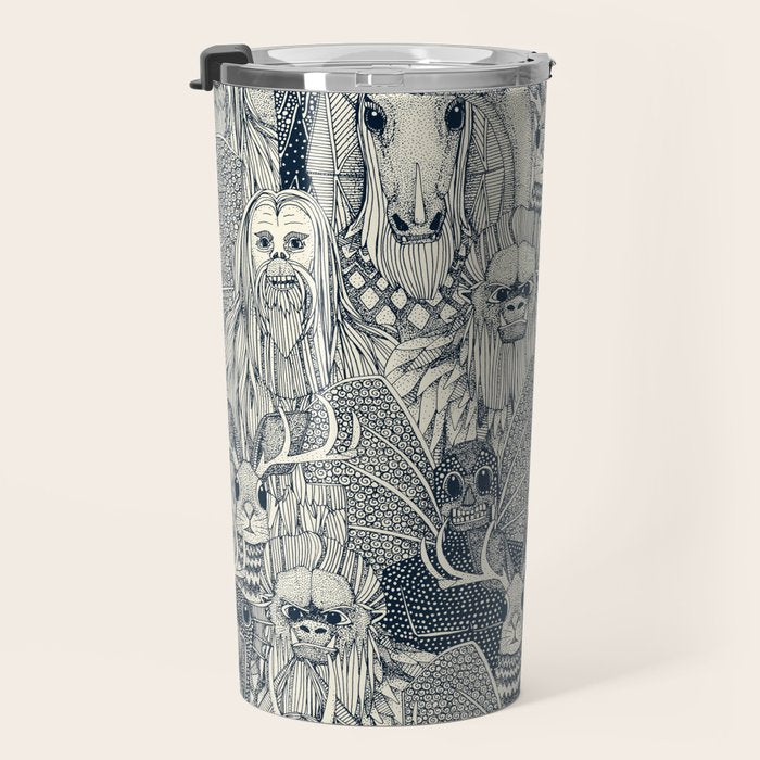 cryptid crowd indigo pearl Travel Mug Gallery Image 3
