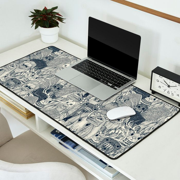cryptid crowd indigo pearl Desk Mat Gallery Image 2