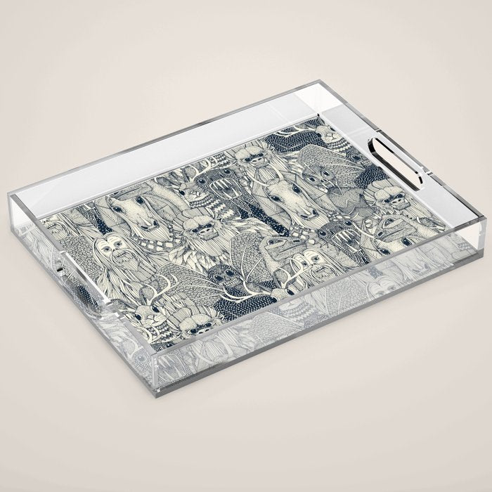 cryptid crowd indigo pearl Acrylic Tray Gallery Image 1