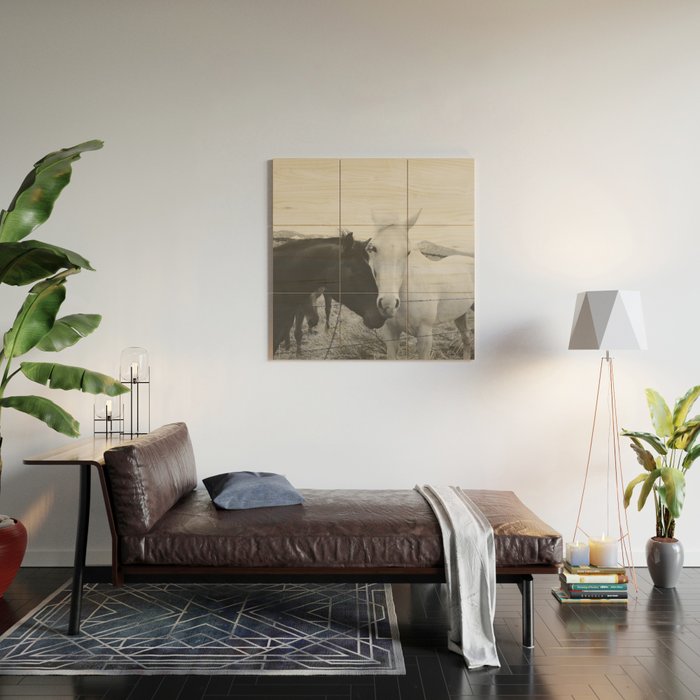 Horse Pair Wood Wall Art Gallery Image 2