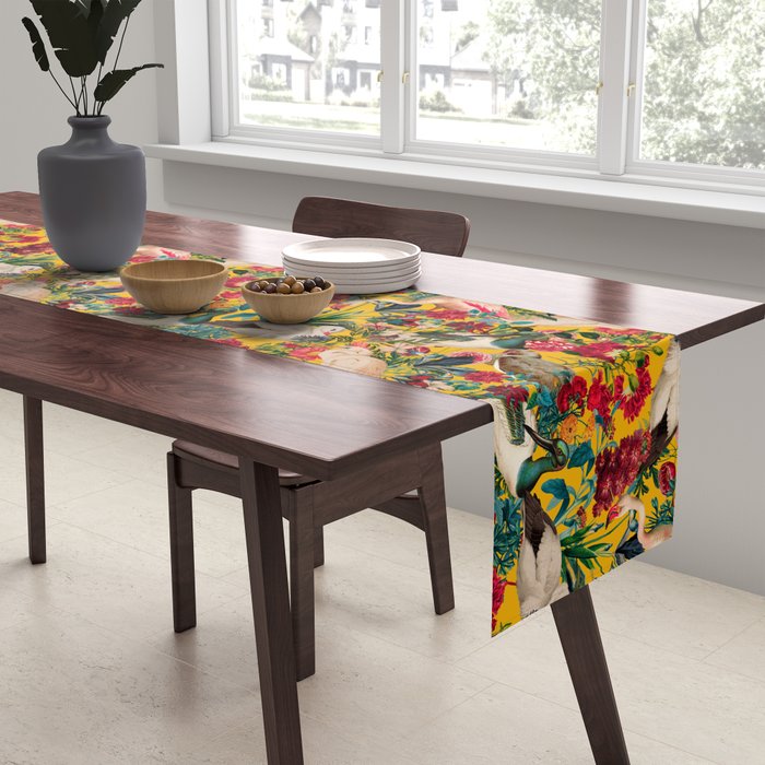 FLORAL AND BIRDS XVIII Table Runner Gallery Image 2