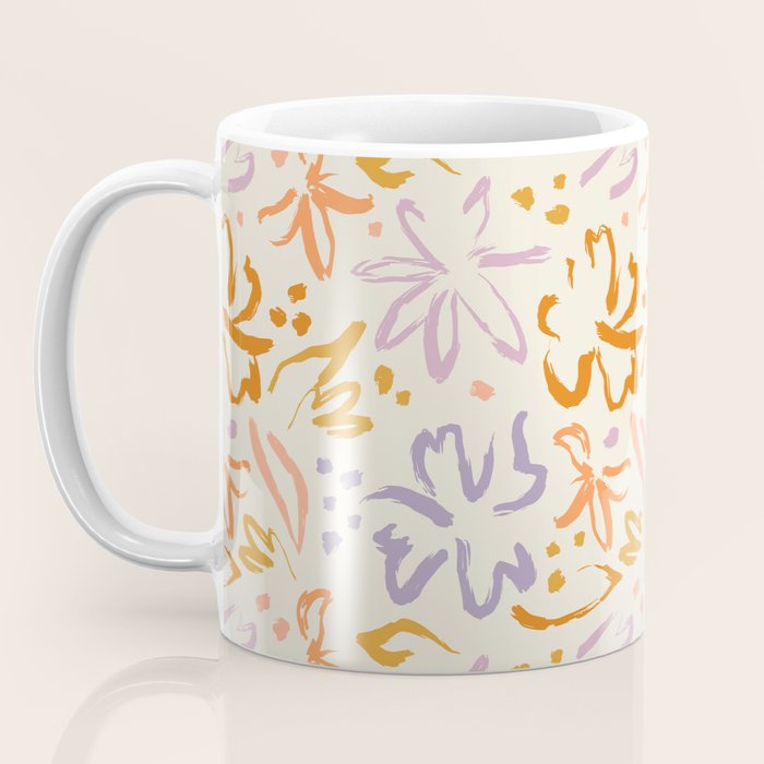 Colorful abstract flower art pattern Coffee Mug Gallery Image 3