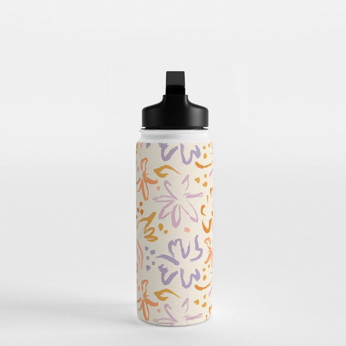 Colorful abstract flower art pattern Water Bottle Gallery Image 3