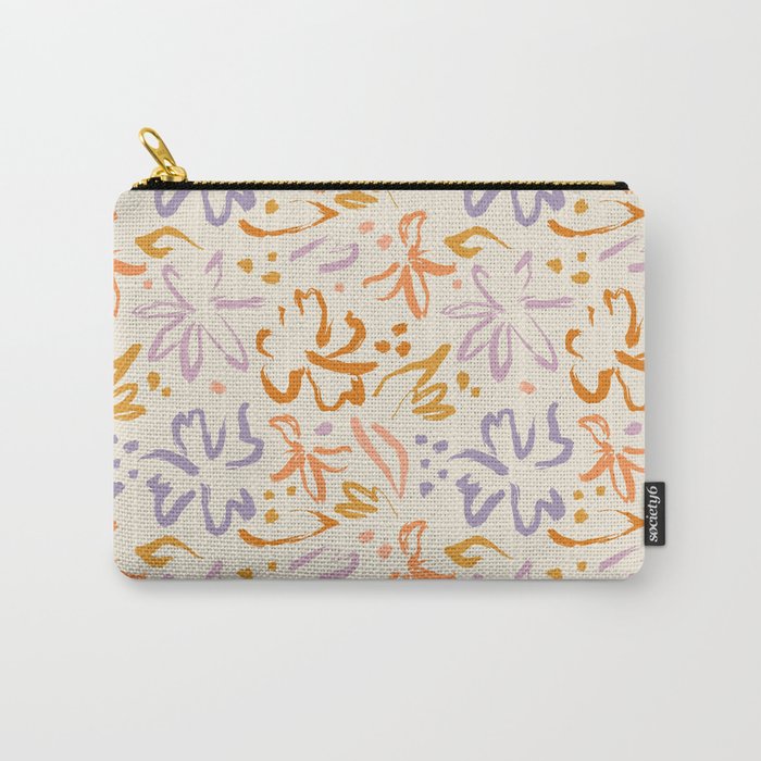 Colorful abstract flower art pattern Carry All Pouch Gallery Image 1