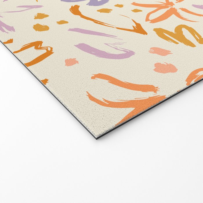 Colorful abstract flower art pattern Welcome Mat Gallery Image 2