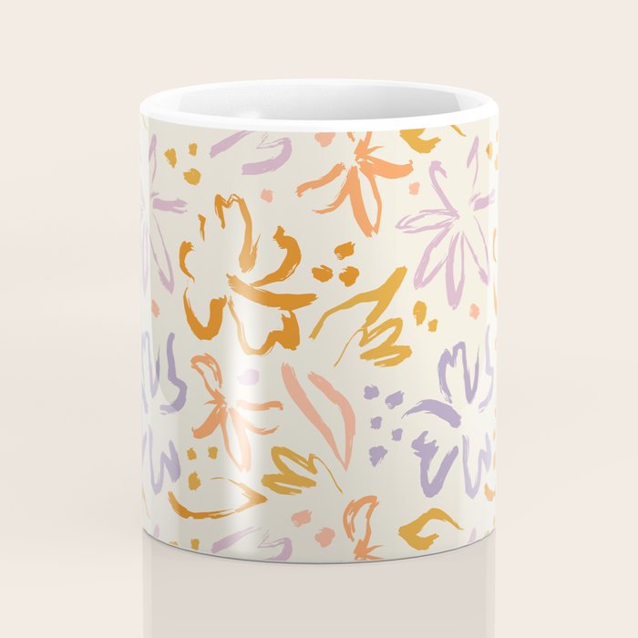 Colorful abstract flower art pattern Coffee Mug Gallery Image 4