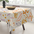 Colorful abstract flower art pattern Tablecloth Gallery Image 3