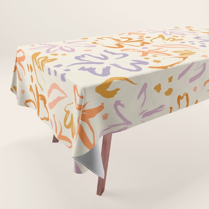 Colorful abstract flower art pattern Tablecloth Gallery Image 1