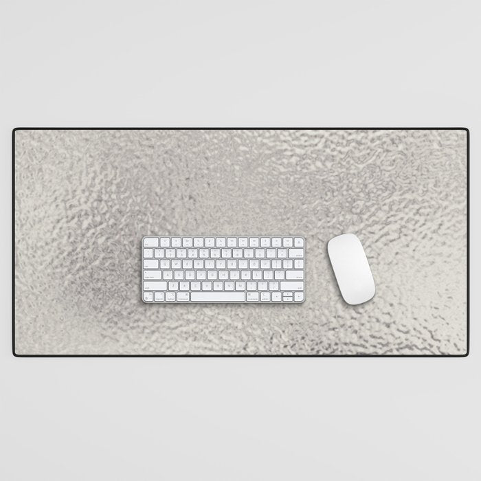 Simply Metallic in Silver Desk Mat Gallery Image 1