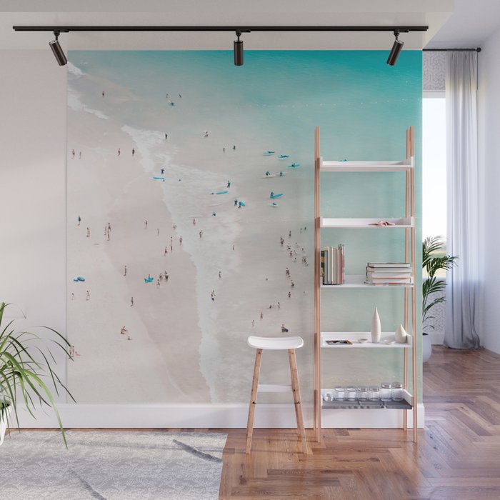 Beach - Summer Love II - Aerial Beach and Ocean photography by Ingrid Beddoes Wall Mural Gallery Image 1