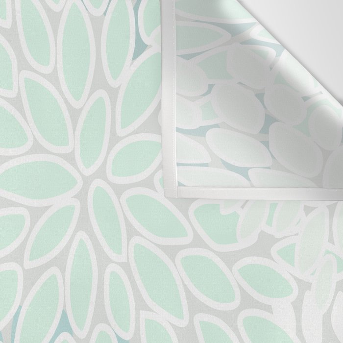 Floral Blooms, Soft Teal and Mint Wall Tapestry Gallery Image 3