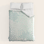 Floral Blooms, Soft Teal and Mint Duvet Cover Gallery Image 6