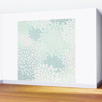 Floral Blooms, Soft Teal and Mint Wall Mural Gallery Image 2