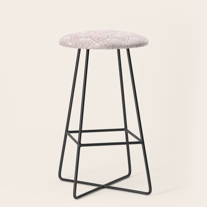 Mandala Yoga Love, Blush Pink Floral Stool Gallery Image 1