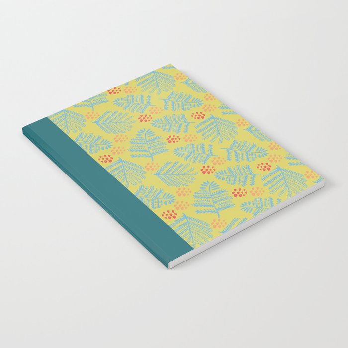 Winter & Woodsy Pine Trees in Yellow & Blue Notebook Gallery Image 1