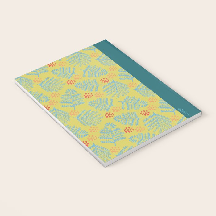 Winter & Woodsy Pine Trees in Yellow & Blue Notebook Gallery Image 3