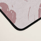 Rustic scallop floral block print - dusty rose pink pattern Desk Mat Gallery Image 4