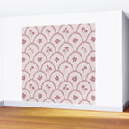 Rustic scallop floral block print - dusty rose pink pattern Wall Mural Gallery Image 2