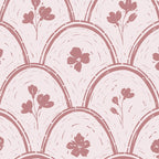 Rustic scallop floral block print - dusty rose pink pattern Coffee Mug Gallery Image 2
