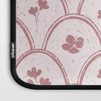 Rustic scallop floral block print - dusty rose pink pattern Laptop Sleeve Gallery Image 3