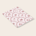 Rustic scallop floral block print - dusty rose pink pattern Notebook Gallery Image 2