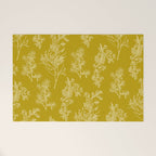 Botanical Cottage Pattern in Olive Chartreuse and Cream Welcome Mat Gallery Image 1