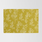 Botanical Cottage Pattern in Olive Chartreuse and Cream Rug Gallery Image 2