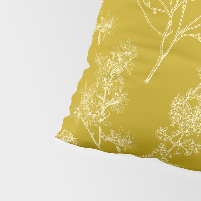 Botanical Cottage Pattern in Olive Chartreuse and Cream Pillow Sham Gallery Image 4