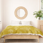 Botanical Cottage Pattern in Olive Chartreuse and Cream Duvet Cover Gallery Image 3