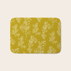 Botanical Cottage Pattern in Olive Chartreuse and Cream Bath Mat Gallery Image 1